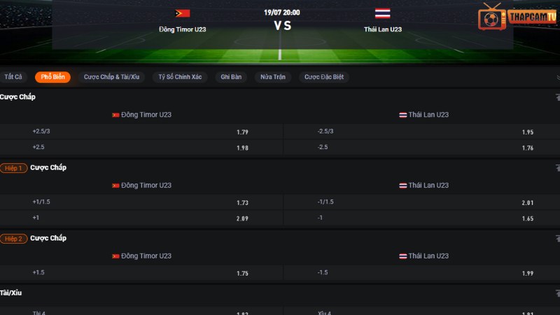 U23 Timor Leste vs U23 Thái Lan